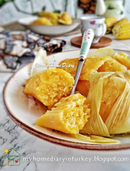 Lepet Jagung (Pudak Jagung) /Indonesian snack: Steamed Sweet Corn cake | Çitra's Home Diary. #indonesianfood #indonesisch #jajajantradisional #jajanpasar #lepetjagung #cornrecipeidea #sweetcornrecipe #resepmasakannusantara #indonesiansnack #endonezyamutfağı