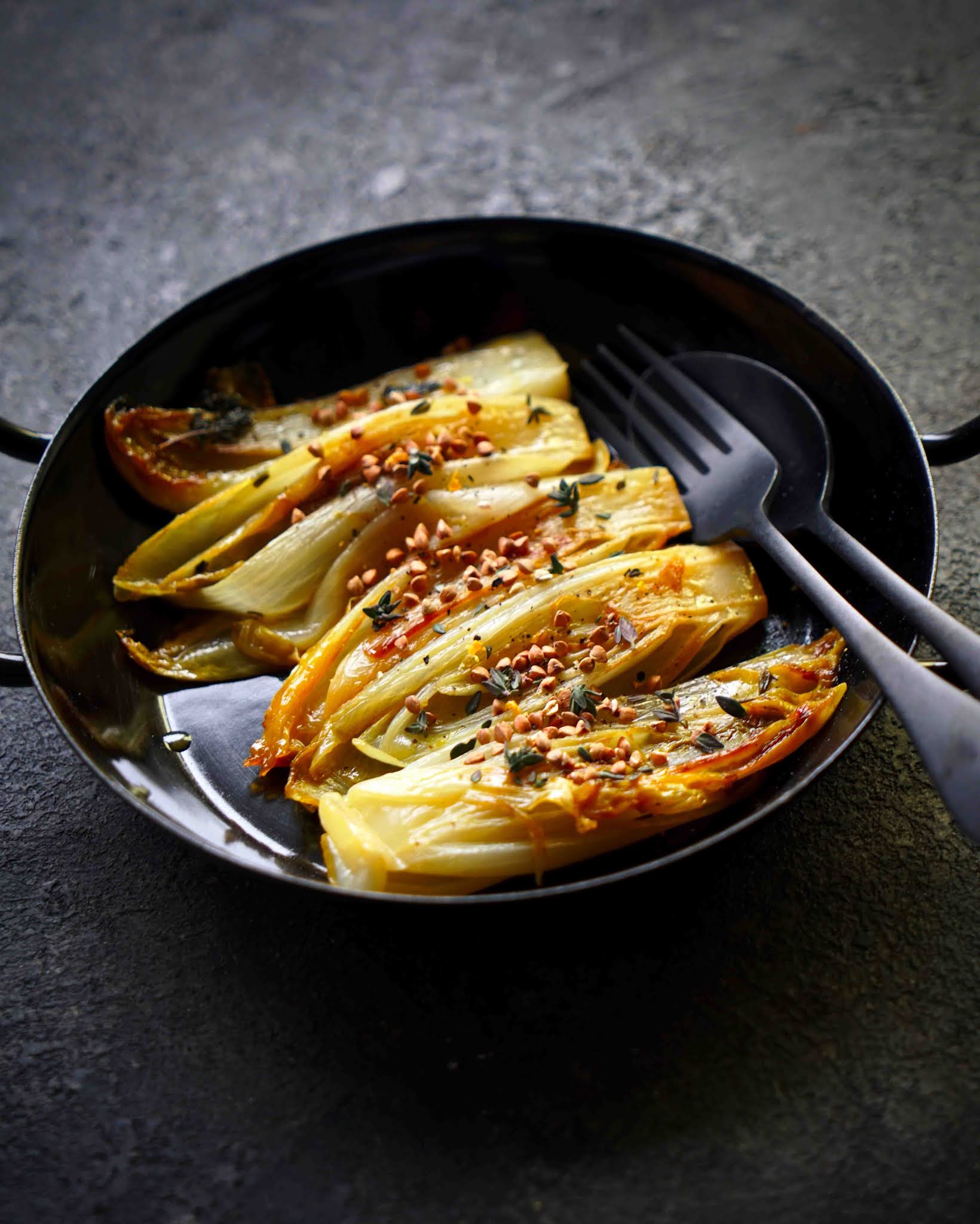 Endives braisées à l'orange et au thym / On dine chez Nanou