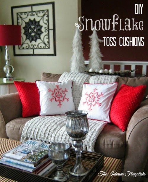 DIY Snowflake Christmas Throw Pillows - Interior Frugalista