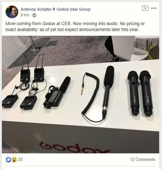 Микрофоны и радиопетлички от Godox, скриншот из Godox User Group