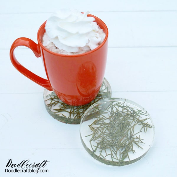 Pine needle coasters are easy to make with EasyCast Resin and a small branch from your Christmas tree. Make a resin coaster each year to memorialize your holidays spent together. Make some of these coasters now...or save this idea for the holidays!