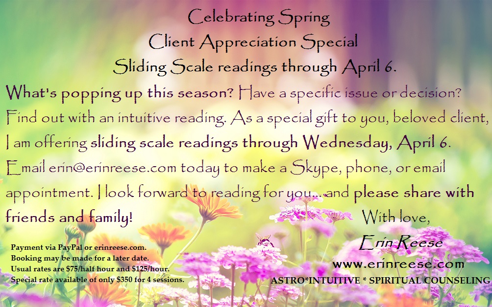 Erin Reese: Spring Readings are here! Client Appreciation Special!