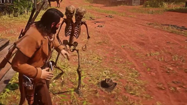 شاهد بالفيديو اللاعبين يتفاجئون بهجوم داخل Red Dead Online من طرف هيكل عظمي برأسين 