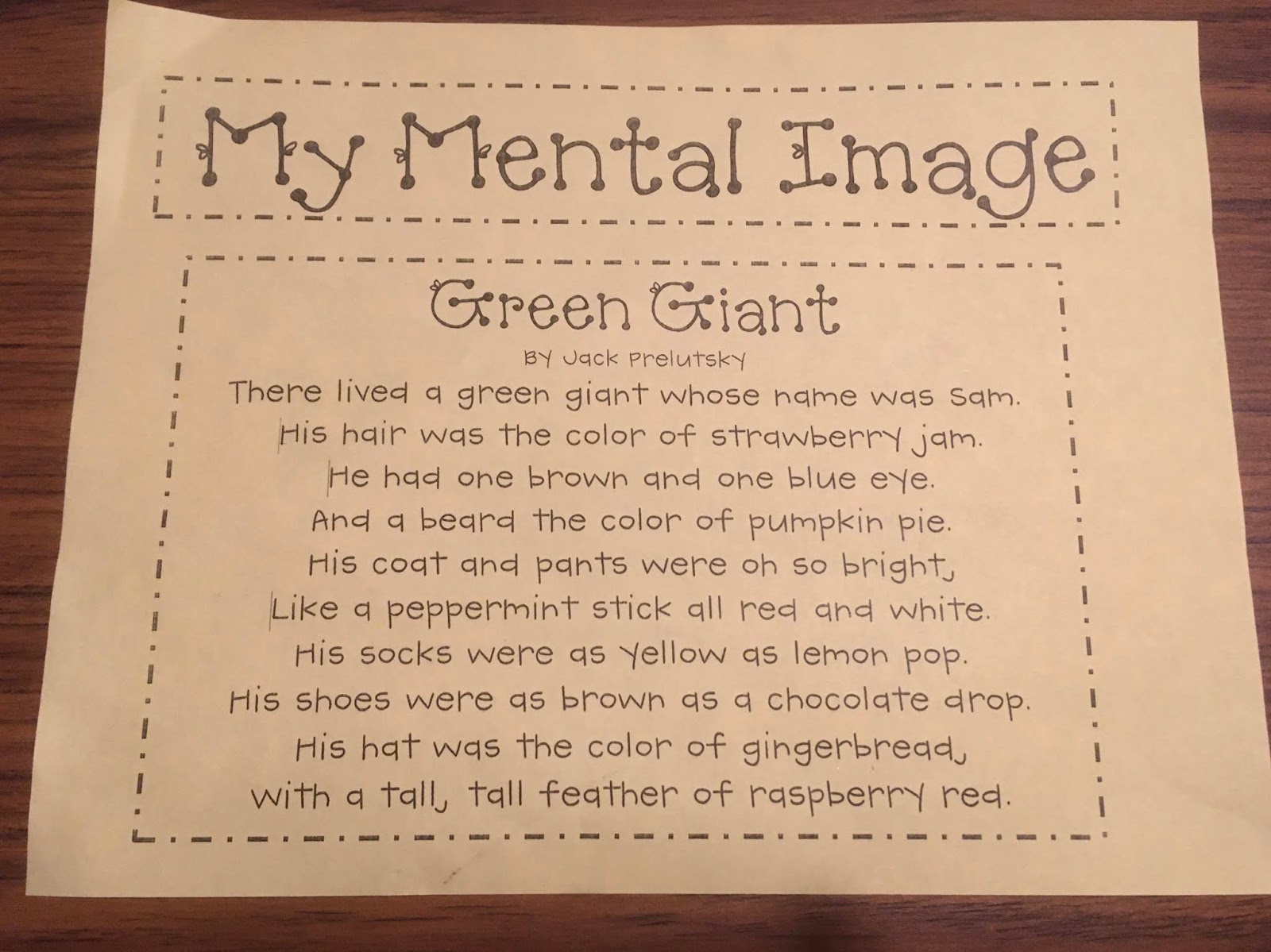 Thorncliffe TLC Kindergarten Green Giant Poem Thorncliffe TLC Kindergarten Green Giant Poem