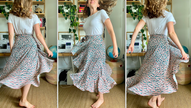 Diary of a Chain Stitcher: Made Label Frankie Wrap Skirt in Floral Viscose Crepe from The Fabric Store