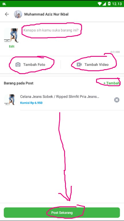 Membuat dan Membagikan Postingan Produk Rekomendasi By Me. Membuat dan Membagikan Postingan Produk Rekomendasi By Me.
