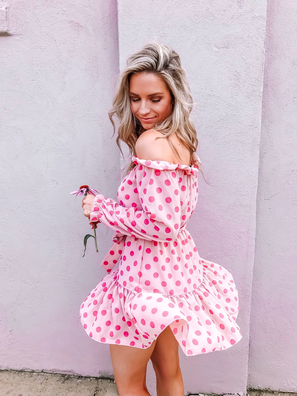 plt pink polka dot dress