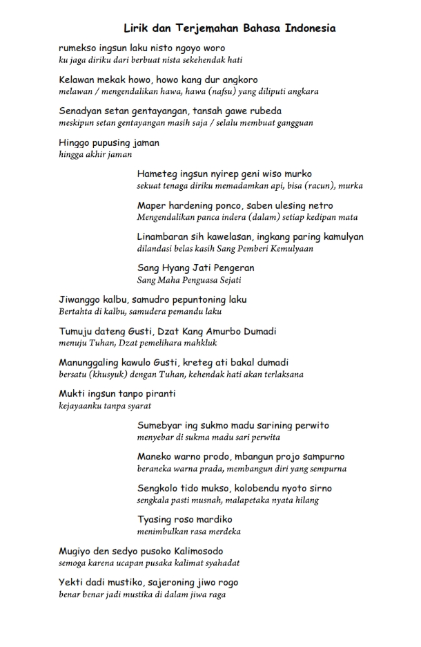 Mentari Makna Lirik Kidung Wahyu Kolosebo