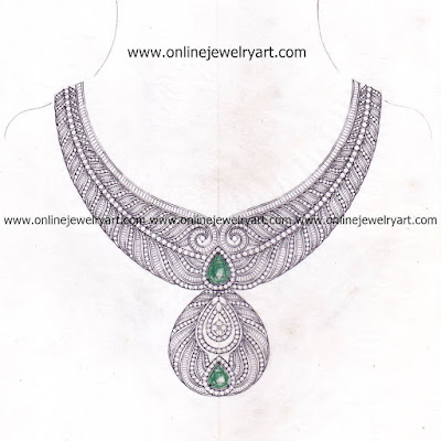 Jewellery design drawing | Necklace design drawing | Pencil sketch | How to  draw jewellery - YouTube