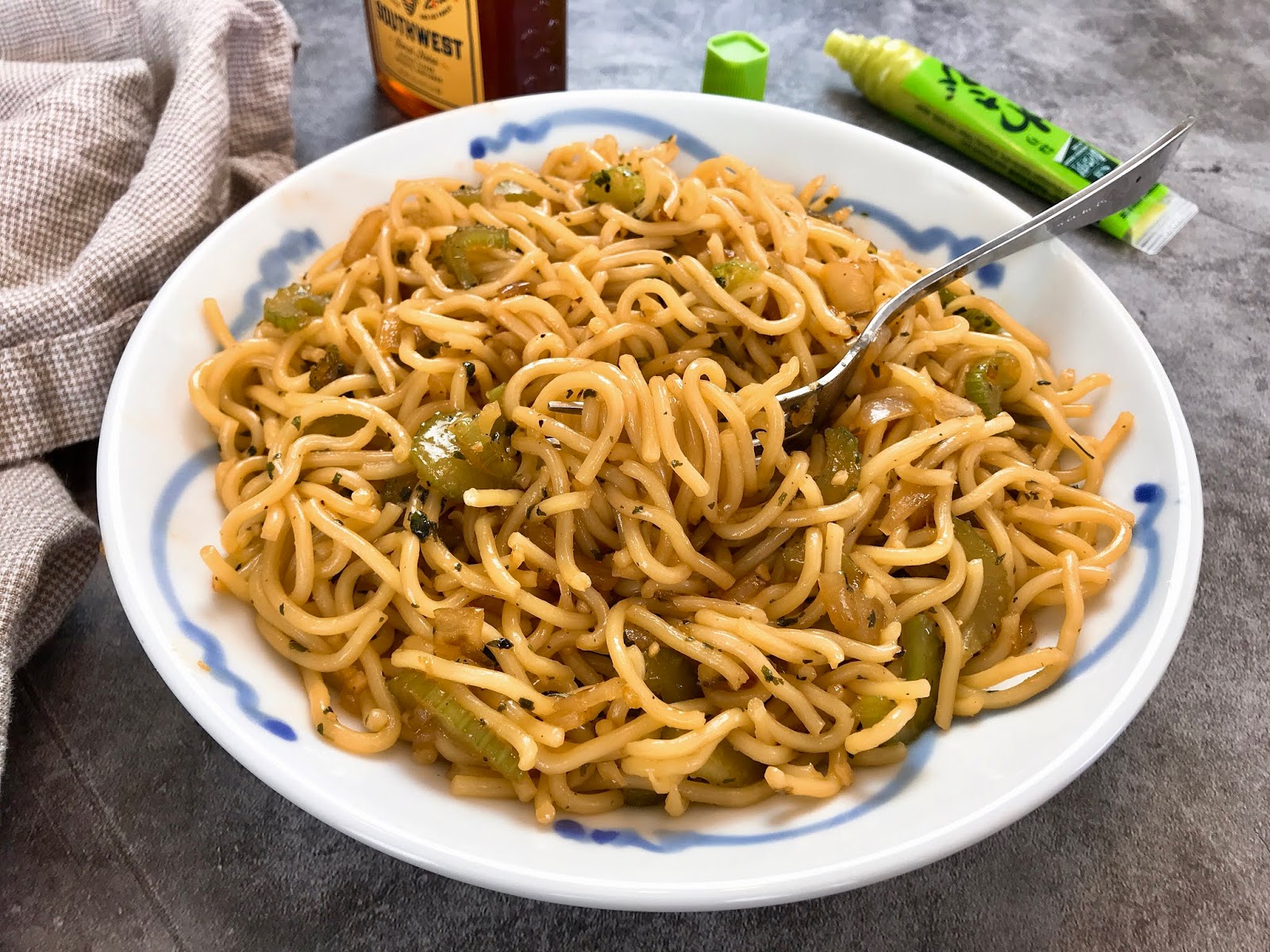 Honey Teriyaki Noodles with Wasabi