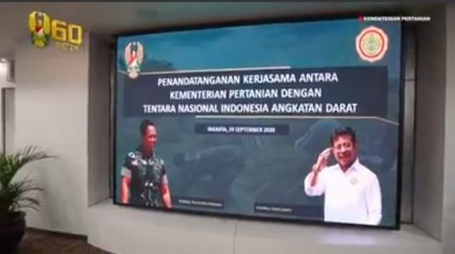 Penandatanganan Kerja Sama antara TNI AD dan Kementerian Pertanian