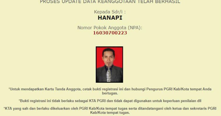 Cara Update Data Anggota PGRI Secara Online