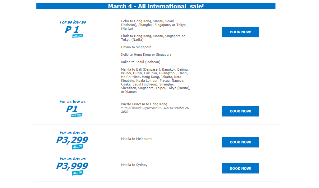 Manila LifeBox: PROMO | Cebu Pacific Piso Seat Sale March 2020