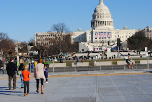 The Capitol was ready to go with flags, chairs, etc.