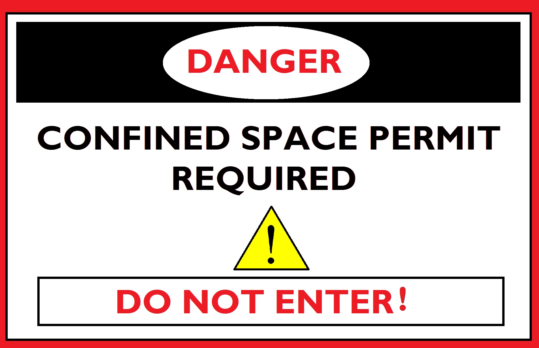 Confined Space Entry Procedures HSE Post