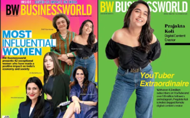 Prajakta Koli at business world megazine Prajakta Koli at business world megazine