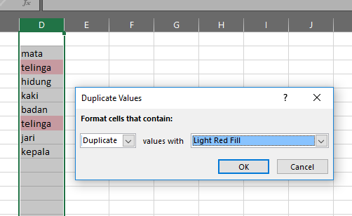 Cara Mencari Data Duplikat/Sama di Excel