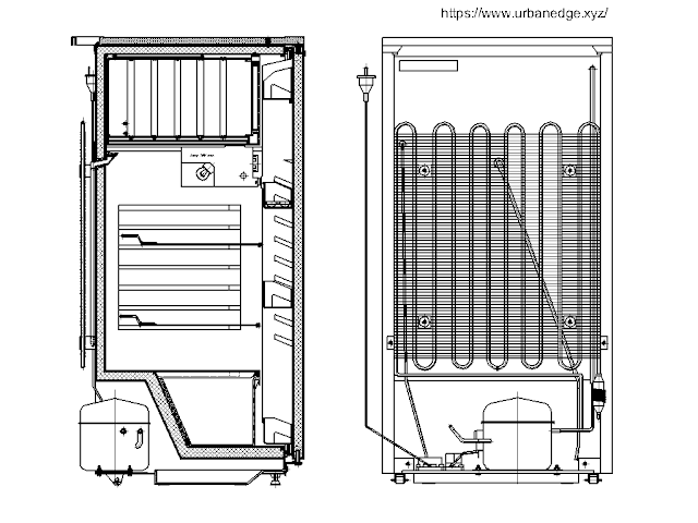 Fridge detailed design dwg cad block free download