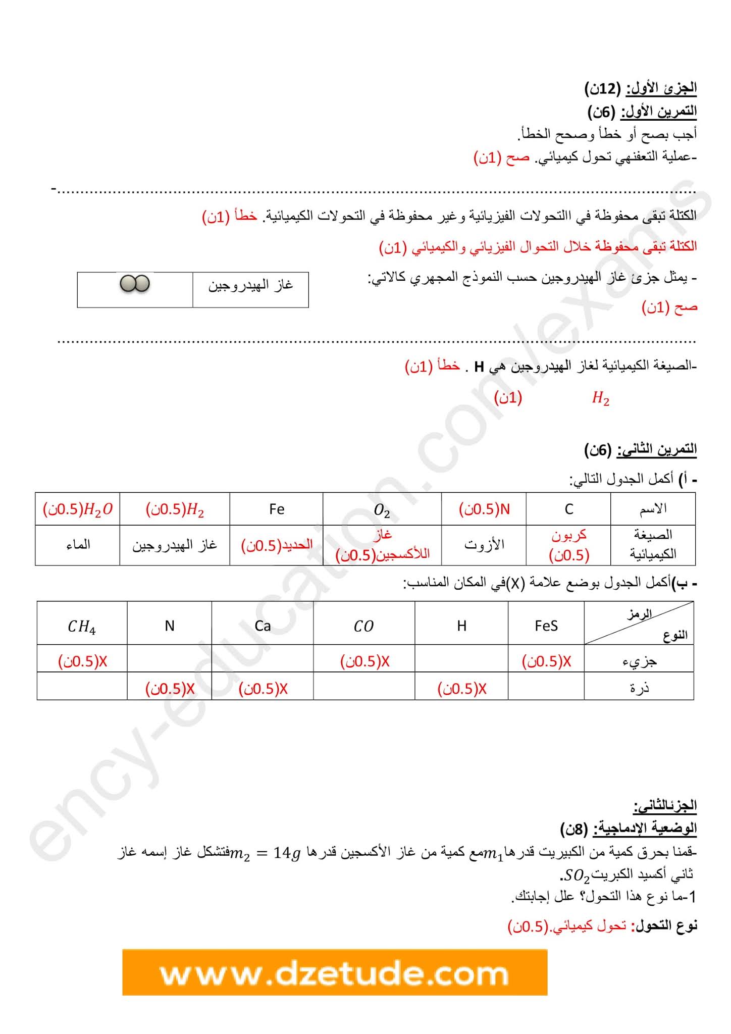 فرض الفيزياء الفصل الأول للسنة الثانية متوسط - الجيل الثاني نموذج 4