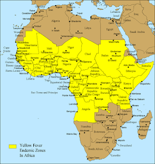 Sarı hummanın Afrika'daki bölgesel dağılımı (2005)