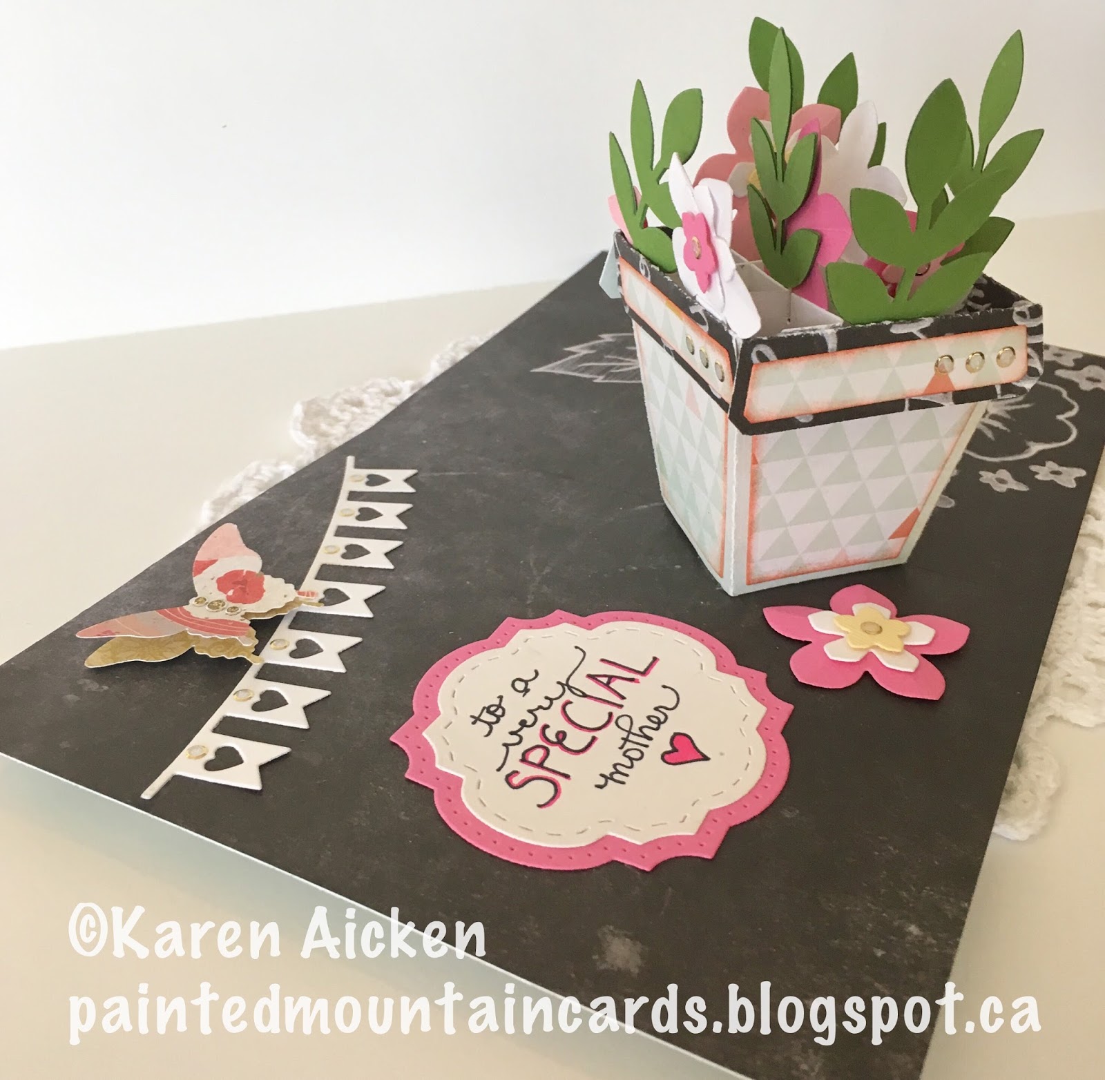 Painted Mountain Cards: Pop-Up Mother's Day Challenge Card