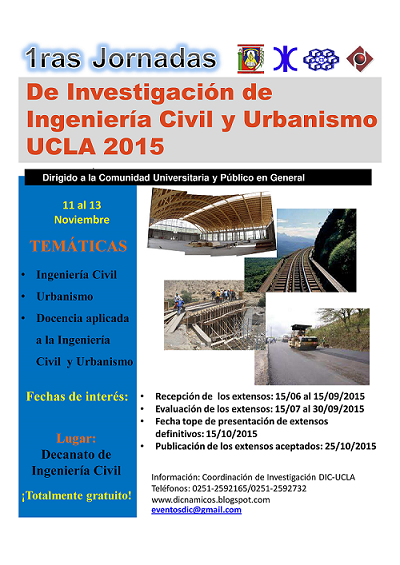 Memorias I Jornadas de Investigación de Ingeniería Civil y Urbanismo UCLA 2015