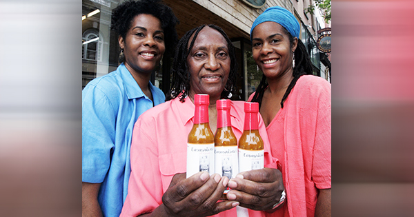 Alice and Alicia Crowe with their grandmother