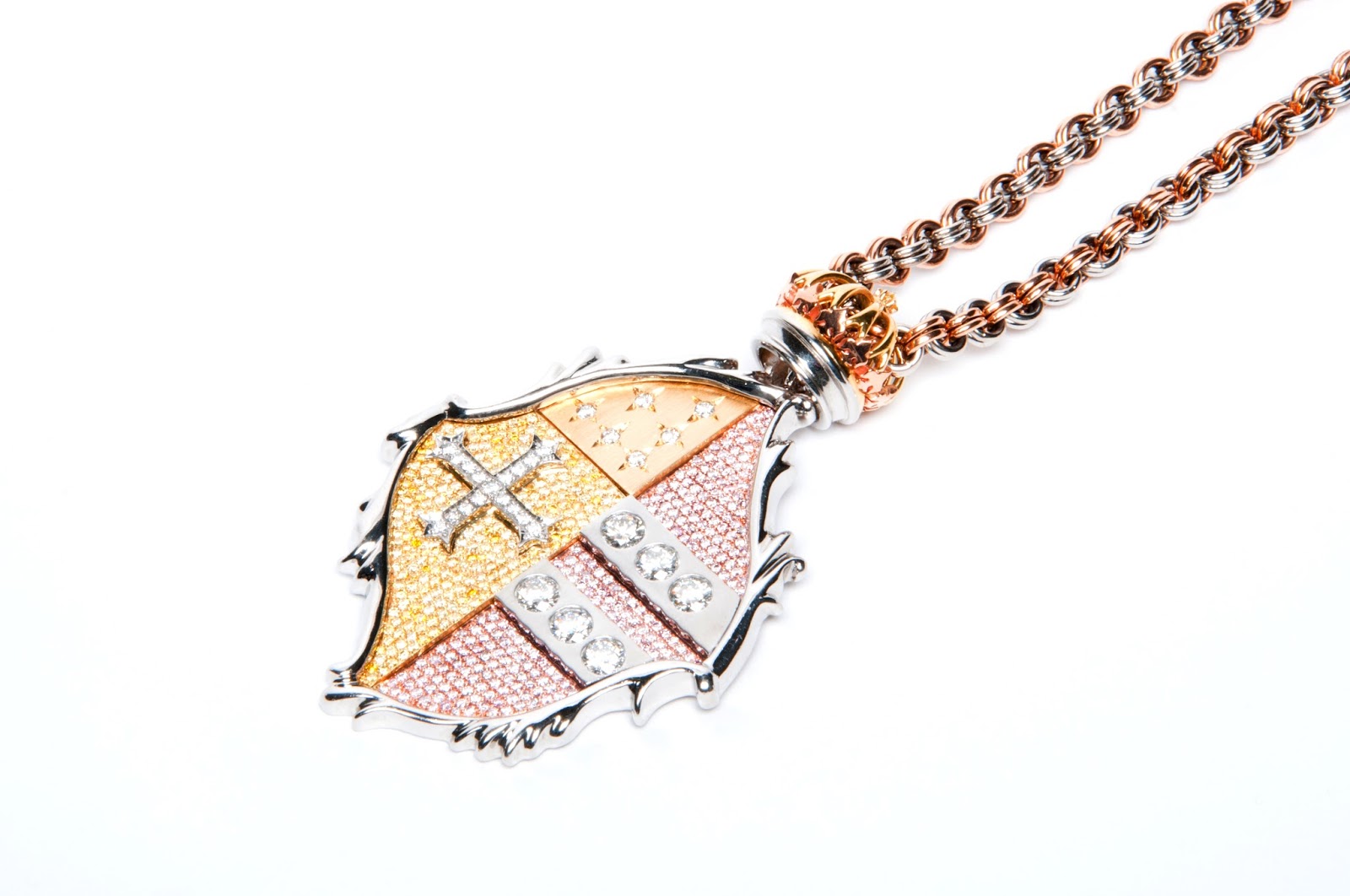 Alan Friedman Company Beverly Hills Jewelry Mens Rose Gold Pendant