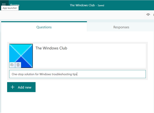 Windowsクラブフォーム