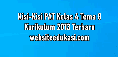 Kisi Kisi Pat Kelas 4 Tema 8 K13 Tahun 2021