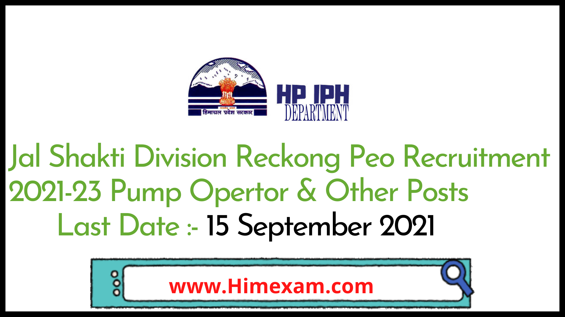 Jal Shakti Division Reckong Peo Recruitment 2021-23 Pump Opertor & Other Posts Jal Shakti Division Reckong Peo Recruitment 2021-23 Pump Opertor & Other Posts