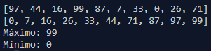 Alto Código: Máximo y mínimo en Python