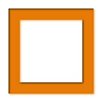 Moldura quadrada laranja - criação Blog PNG-Free