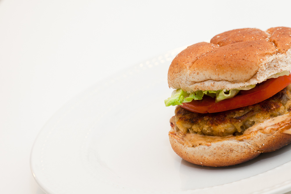 Emily's Gourmet Recipes Eggplant Cheddar Veggie Burger with Chipotle Mayo