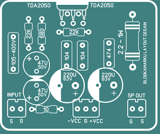 Layout PCB Power TDA 2050 Mono Amplifire