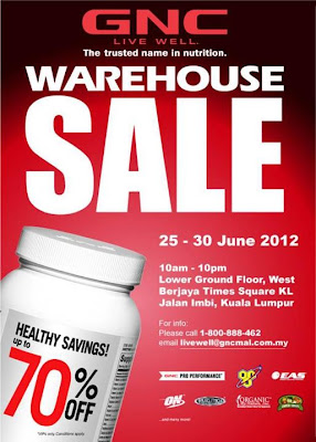 GNC Live Well Malaysia Warehouse Sale 2012
