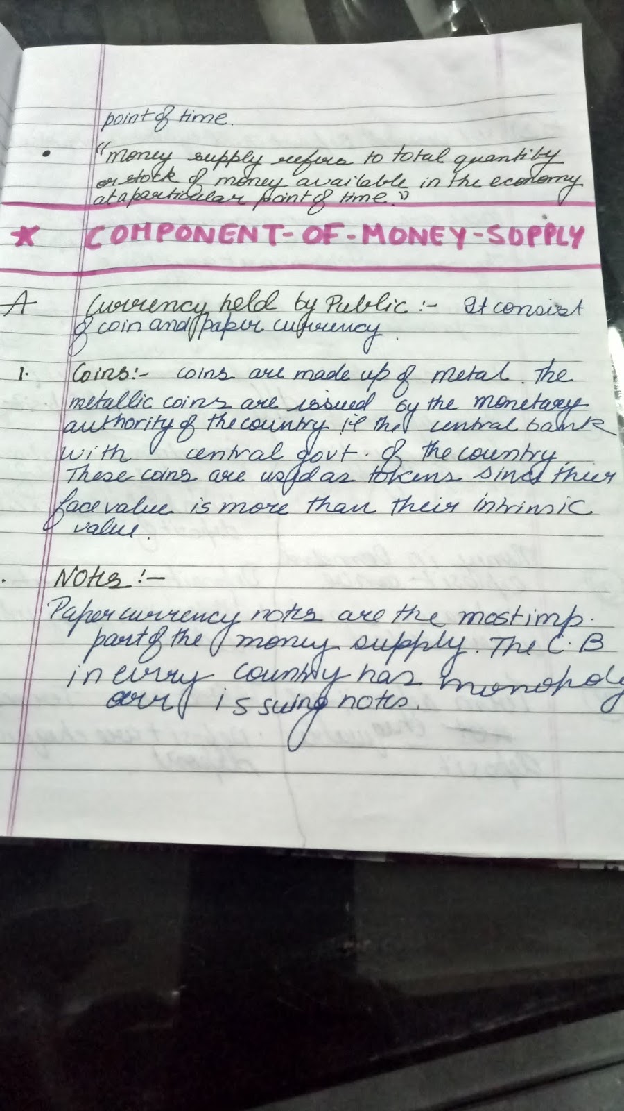 money and supply of money class 12 macro economics notes by simran sahni