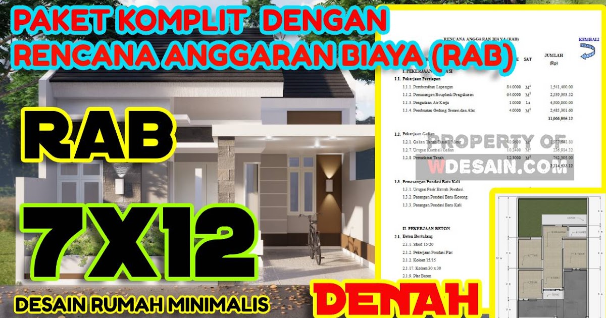 Desain Rumah 7X12  DESAIN RUMAH 7X12 M DENGAN 2 KAMAR TIDUR  YouTube
