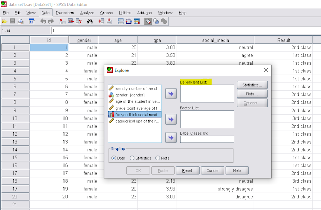 Data analysis using spss