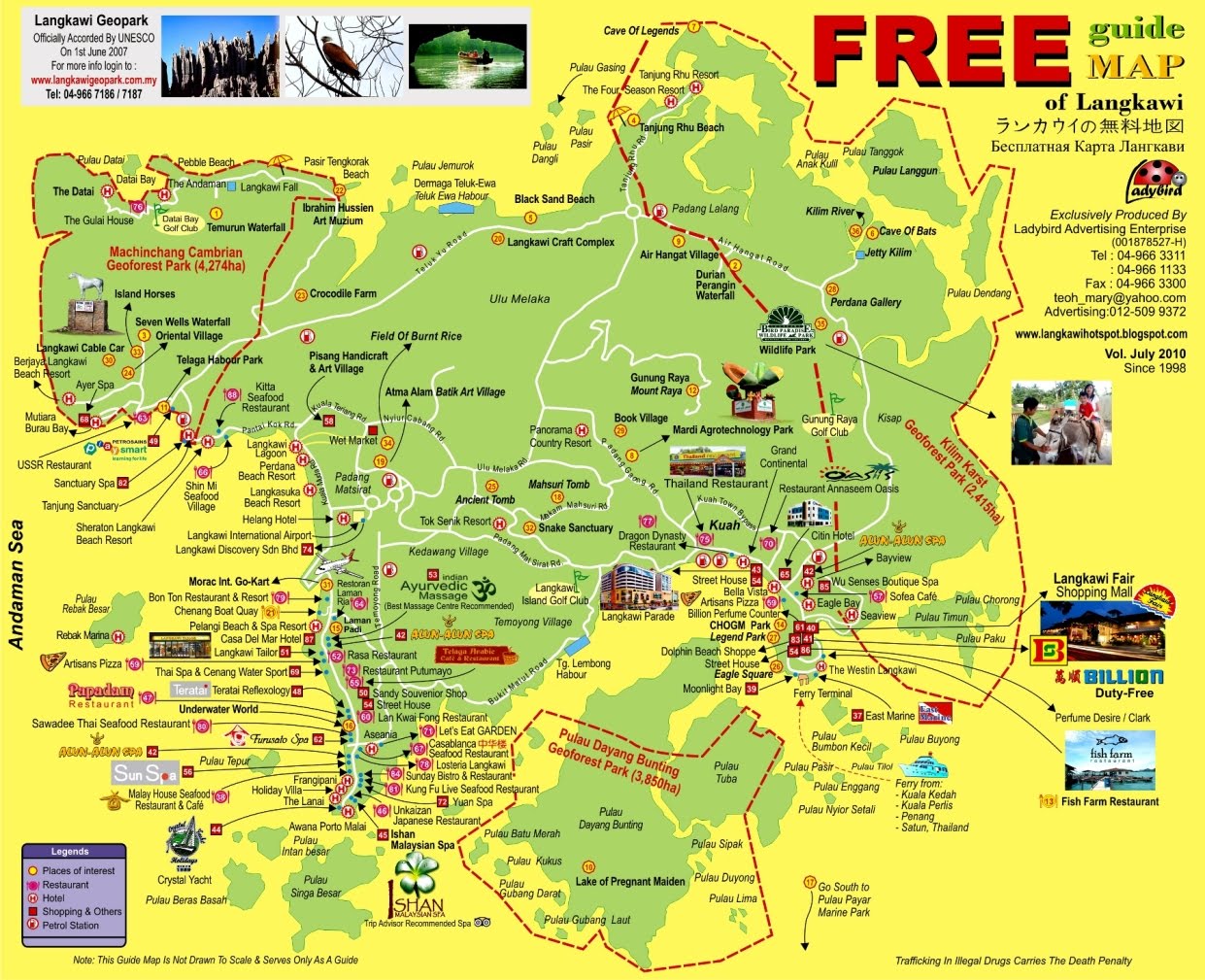 langkawi map tourist