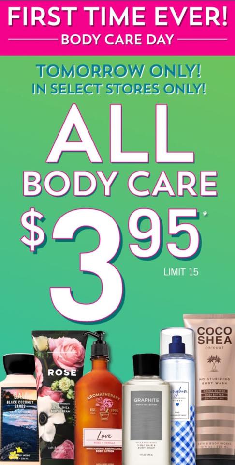 Life Inside the Page: Bath & Body Works One Day Only Sales - Saturday ...