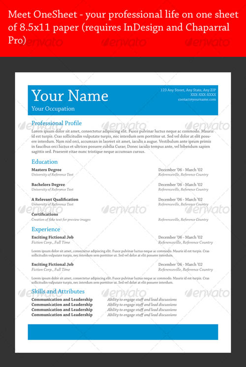 20 awesome resume cv templates