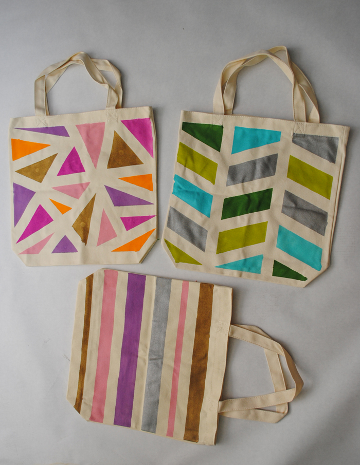 DIY: Geometric Painted Tote Bags