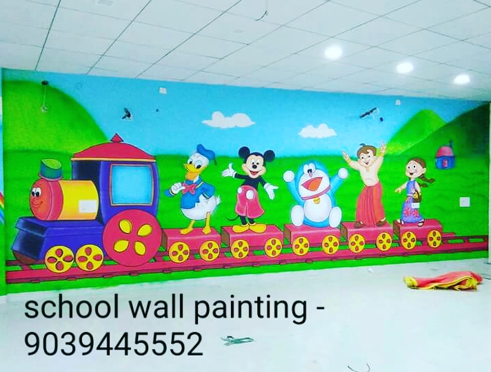Playschool Wall Painting,Nursery School Wall Painting Artist,School