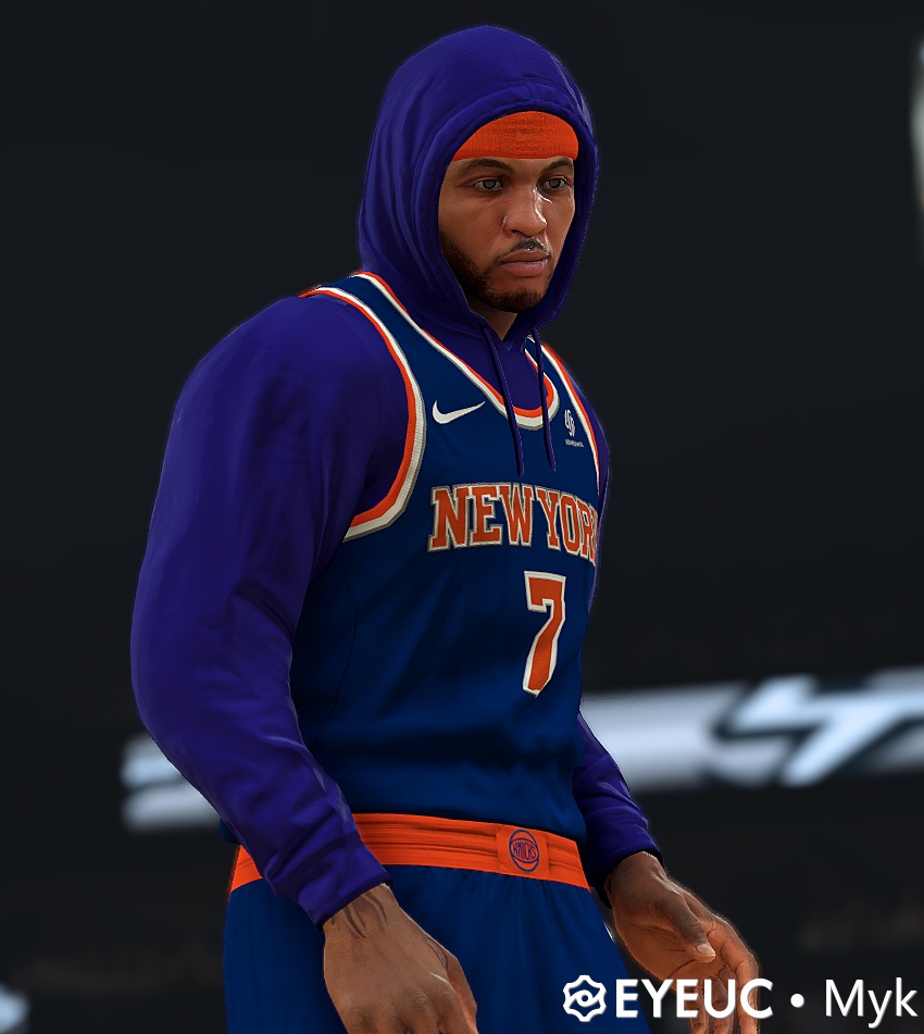 NBA 2K21 Hooded Carmelo Anthony Cyberface by Myk