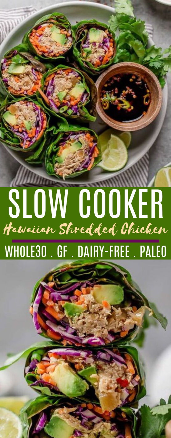 Slow Cooker Hawaiian Shredded Chicken #healthy #paleo