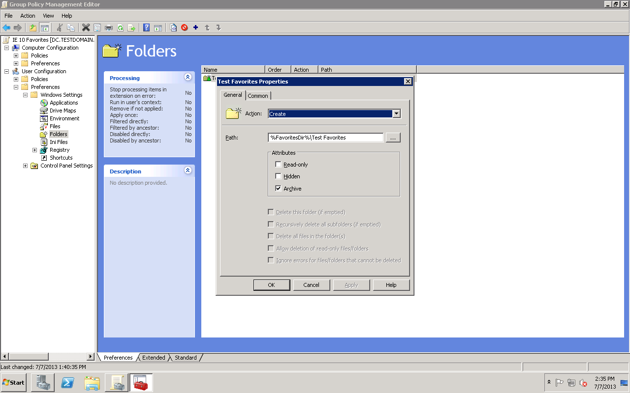 The Admin's Ramblings Create Favorites for Explorer 10 Using