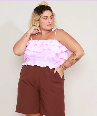 cropped rosa plus size fofo
