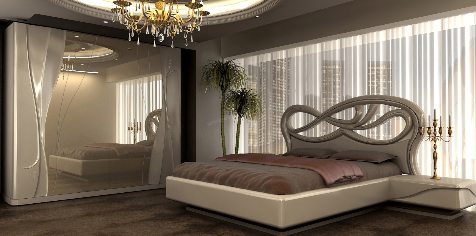 Latest modern bed design catalogue and wooden bedroom furniture sets 2018 3D Art Wallaper