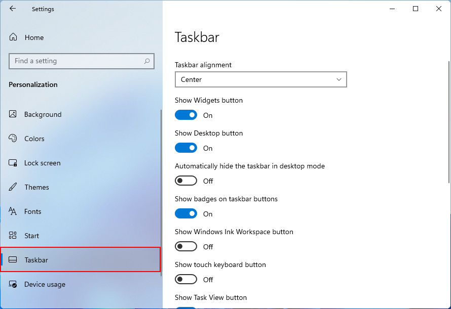 Windows 11 Görev Çubuğu